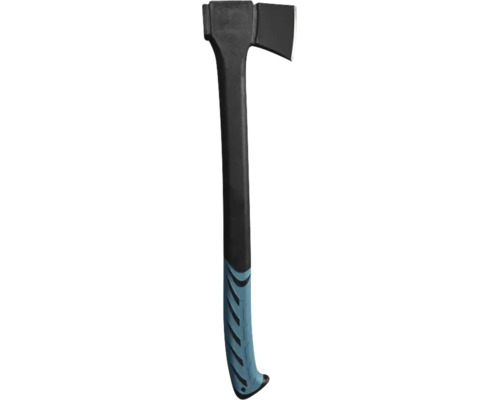 Topor cu cap din oțel și coadă ergonomică din plastic cu mâner antiderapant.