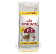 Hrană pentru pisici Royal Canin Regular Fit 32 pentru pisici adulte, pachet de 12 kilograme conținând 10 kilograme plus 2 kilograme gratuit.