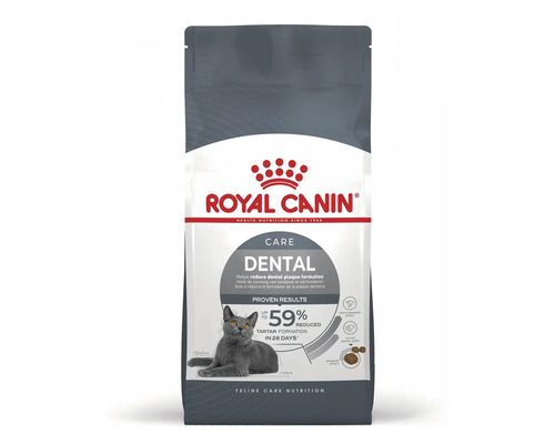 Hrană uscată pentru pisici Royal Canin Dental Care, ajută la reducerea formării plăcii dentare și a tartrului, Logo Royal Canin.