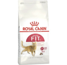 Hrană uscată Royal Canin Fit 32 pentru pisici adulte pentru menținerea greutății cu sistem de închidere tip fermoar.
