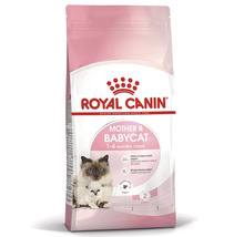 Hrană uscată Royal Canin Mother și Babycat pentru pisici mame și pui cu vârsta între 1 și 4 luni.