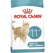 Logo Royal Canin, hrană pentru pisici senioare de peste unsprezece ani cu imaginea unei pisici.