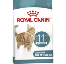 Sigla Royal Canin, hrană uscată pentru pisici senioare sterilizate peste unsprezece ani.