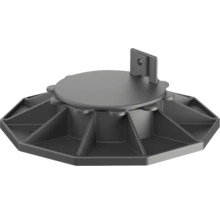 Suport pentru terasă din plastic pentru substructură cu bază lată și limitator.