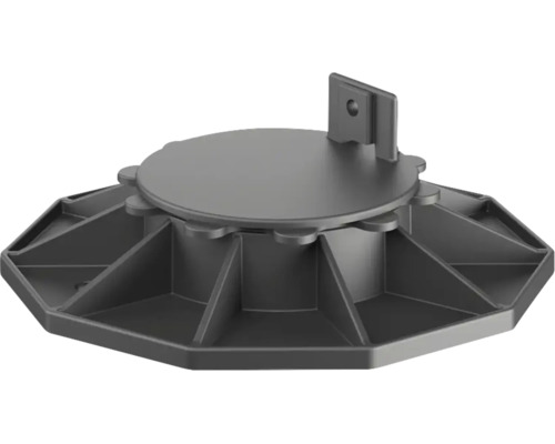 Suport pentru terasă din plastic pentru substructură cu bază lată și limitator.