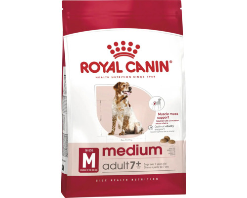Hrană uscată pentru câini Royal Canin Medium Adult 7 plus pentru câini de talie medie de peste 7 ani, 11 până la 25 kilograme.
