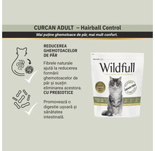 Hrană pisici Wildfull Hairball Control Curcan Adult, fără cereale, cu prebiotice pentru digestie și reducerea ghemotoacelor de păr, 1,5 kilograme.