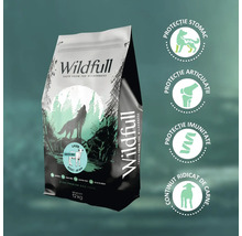 Hrană câini Wildfull Ultra Premium miel, 12 kilograme, fără cereale, adulți, protecție stomac articulații imunitate, conținut ridicat carne.