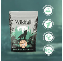Hrană uscată pentru câini adulți de talie mică Wildfull cu vânat, 2 kilograme, fără cereale, protecție articulații și ingrediente naturale.