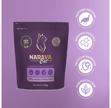 Hrană premium pentru pisici adulte Narava Cat cu curcan, 1,5 kilograme. Conține proteine premium, minerale esențiale și complex de fibre.