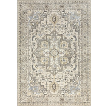 Covor dreptunghiular cu model oriental tradițional, aspect vintage cu medalion central și bordură ornamentală.