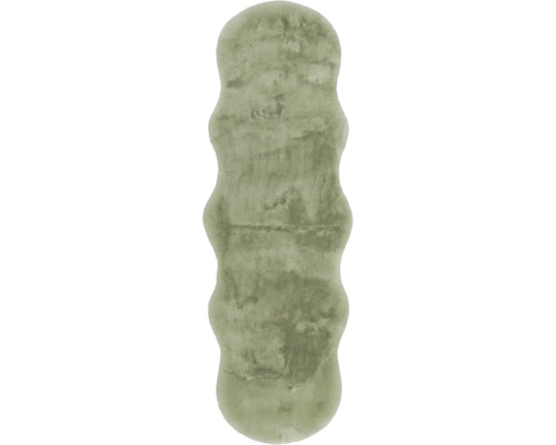 Covor blană artificială Solevito Romance Shape verde salvie 55x160 cm buc
