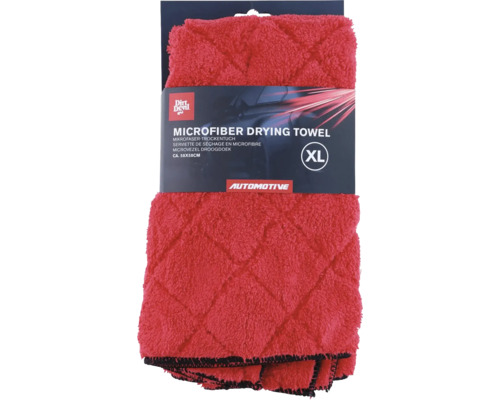 Prosop din microfibră pentru uscare Dirt Devil Automotive, Extra Large, circa 58 pe 58 centimetri, roz cu model de romb.