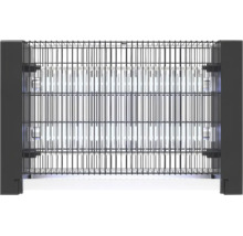 Distrugător electric de insecte cu grilă metalică de protecție și două tuburi UV pentru combaterea dăunătorilor în interior.