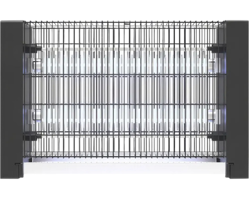 Distrugător electric de insecte cu grilă metalică de protecție și două tuburi UV pentru combaterea dăunătorilor în interior.