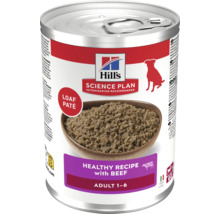 Hill's Logo. Conservă de hrană pentru câini Hill's Science Plan Adult cu vită, textură de pateu, pentru câini adulți între unu și șase ani.