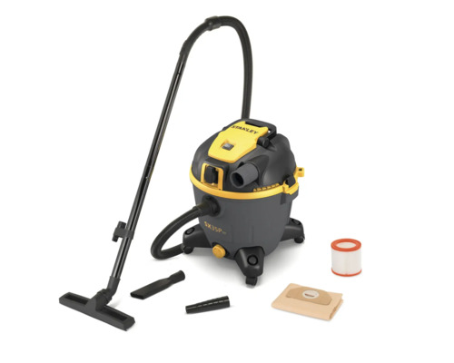 Aspirator umed-uscat Stanley SX35P TD cu furtun, tub de aspirare, duză pentru podea, filtre și sac de praf.