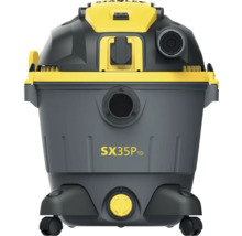 Aspirator umed si uscat Stanley SX35P TD cu role, maner de transport si priza integrata.