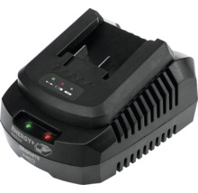 Încărcător pentru acumulatori Graphite Energy Plus NEO Tools din plastic cu indicator al stării de încărcare.