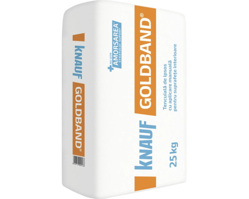 Tencuială manuală pe bază de ipsos Knauf Goldband sac 25 kilograme pentru suprafețe interioare