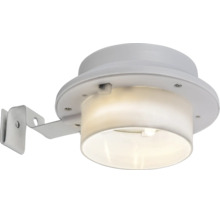 Lampă LED rotundă pentru jgheab, din plastic, cu clemă de fixare.