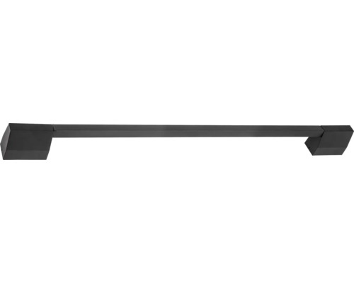 Mâner modern pentru mobilă din metal negru cu design unghiular.