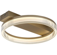 Plafonieră LED rotundă sub formă de inel din metal cu capac structurat.
