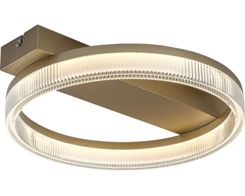 Plafonieră LED rotundă sub formă de inel din metal cu capac structurat.