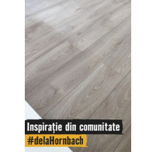 Pardoseală laminată cu aspect de lemn și nervuri. Inspirație din comunitatea Hornbach.