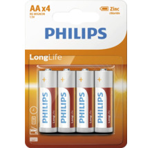 Baterii zinc-clorură Philips LongLife AA set 4 bucăți 1,5 Volți