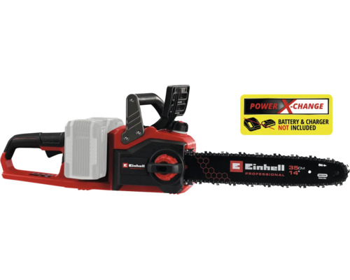 Fierăstrău cu lanț pe acumulator Einhell Professional, lungime lamă 35 cm, lanț și lamă Oregon, fără acumulator și încărcător.