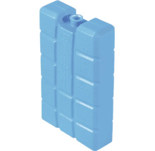 Pastilă de răcire albastru deschis din plastic pentru genți și lăzi frigorifice, dreptunghiulară cu suprafață profilată.