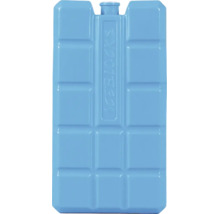 Pastilă de răcire albastră din plastic, de formă dreptunghiulară, cu structură tip grilă pentru genți și lăzi frigorifice.