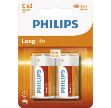 Pachet de doua baterii Philips LongLife C 1,5 volti zinc-clorura
