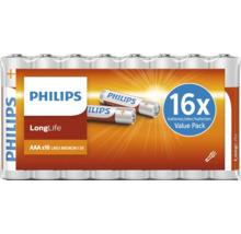 Baterii Philips LongLife AAA 1.5 volți în pachet de 16 bucăți