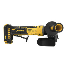 Polizor unghiular cu acumulator DeWalt DCG404, 18 volți, fără perii, cu apărătoare de protecție și mâner lateral, fără acumulator.