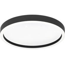 Plafonieră LED rotundă și plată, alb-negru.