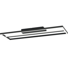 Plafonieră LED modernă în negru și alb cu design dreptunghiular din metal și plastic.