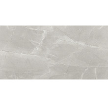 Placă ceramică gri cu aspect de piatră, nervuri fine și structură naturală a suprafeței.