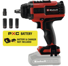 Mașină de înșurubat cu impact cu acumulator Einhell Professional cu motor fără perii și trei chei tubulare, fără acumulator și încărcător.