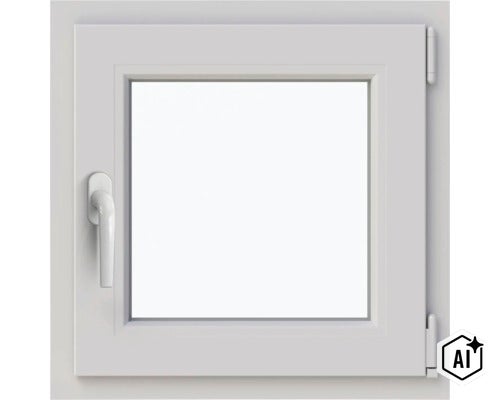 Fereastră din material plastic cu mecanism oscilo-batant cu un singur canat și mâner (Image AI modified or generated)