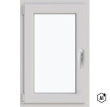 Fereastră din material plastic cu mecanism de deschidere oscilo batantă și mâner (Image AI modified or generated)