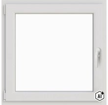 Fereastră din material plastic cu un singur canat, sistem oscilobatant și mâner. (Image AI modified or generated)