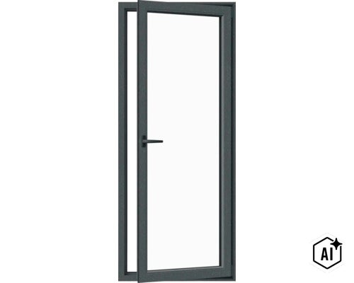 Ușă de balcon modernă din material plastic cu funcție oscilobatantă și geam termoizolant, inclusiv mâner (Image AI modified or generated)
