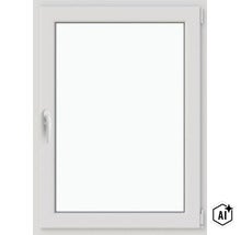 Fereastră din material plastic alb cu funcție de oscilobatare și mâner (Image AI modified or generated)