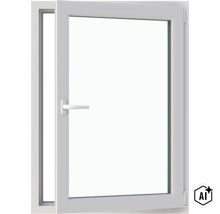 Fereastră din material plastic deschisă cu mâner pentru instalare în spații de locuit (Image AI modified or generated)