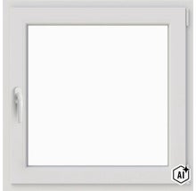 Fereastră pătrată din material plastic cu feronerie oscilo-batantă și mâner (Image AI modified or generated)