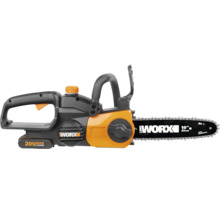Fierăstrău cu lanț cu acumulator WORX 20 Volt cu o lungime a lamei de 25 centimetri.