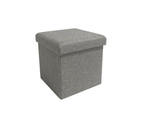 Taburet pliabil pătrat cu spațiu de depozitare, aspect textil