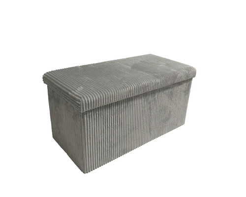 Banchetă de depozitare dreptunghiulară cu textură reiată și capac